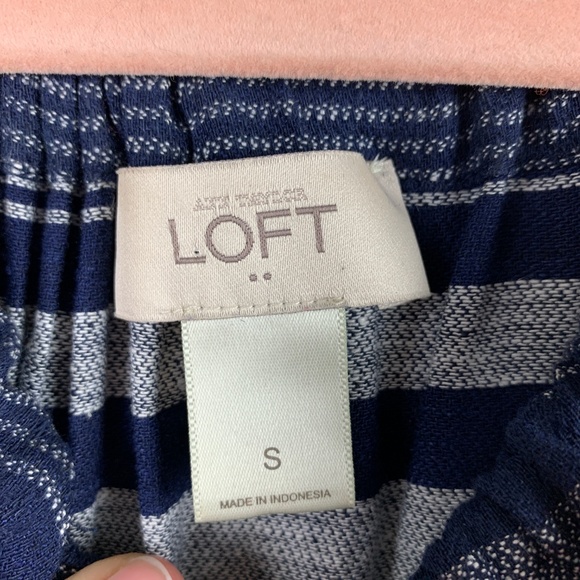 LOFT Blue Striped Front Pocket Halter Dress Size S - Picture 3 of 5